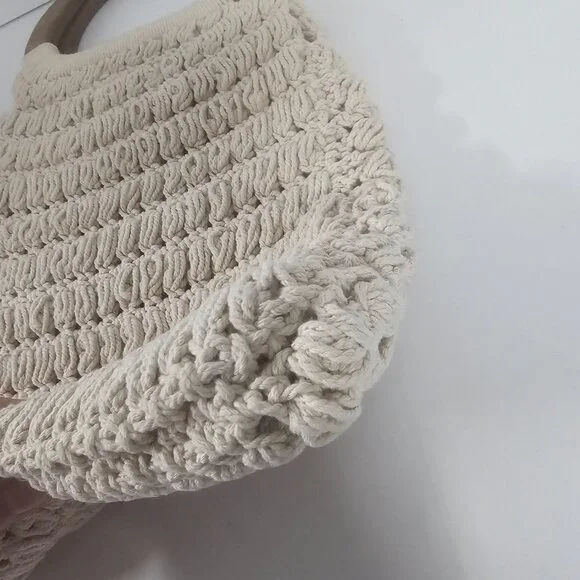 Universal Thread Bag Cream Crochet Boho Hippie Festival - Picture 5 of 12